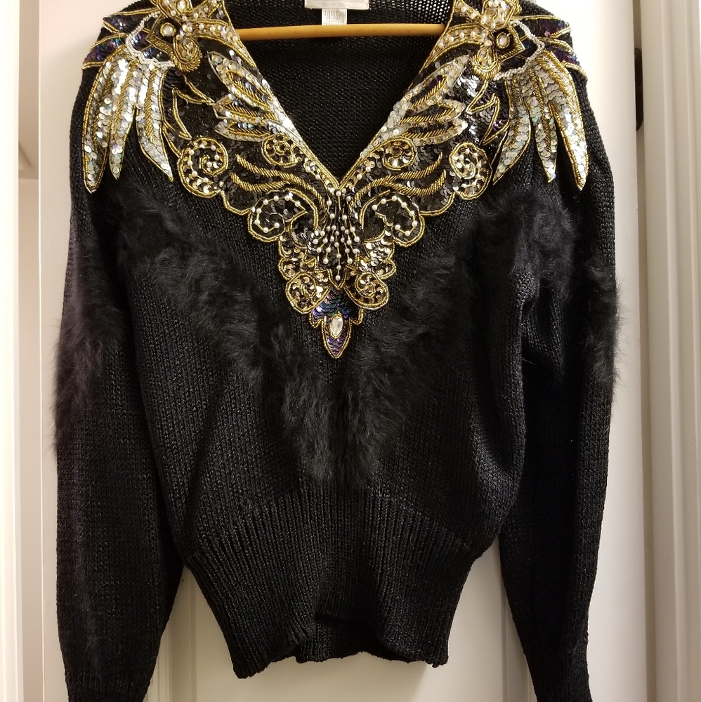 Festive Black Sweater